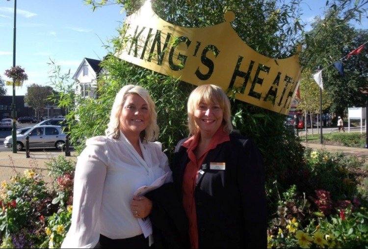 Nikki Rolls of Walsall Council and Emma Harewood, Chair of Bloxwich Business Partnership, at Kings Heath Park to collect the award (courtesy Niki Rolls).