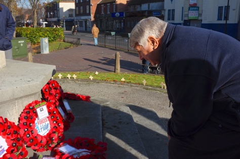 Roy Aldridge of SSAFA Forces Help Walsall District at Bloxwich War Memorial today, Remembrance Sunday.