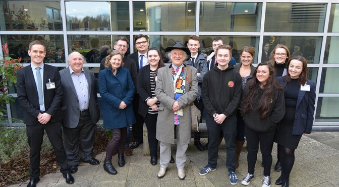 Local rock legend Noddy Holder meets the project group at Walsall Academy, Bloxwich (Pic Stuart Williams)